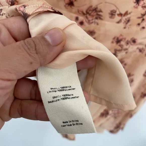 L'AGENCE Jane Floral Print 100% Silk Spaghetti Slip Tank Top Size L NWT - Picture 5 of 7